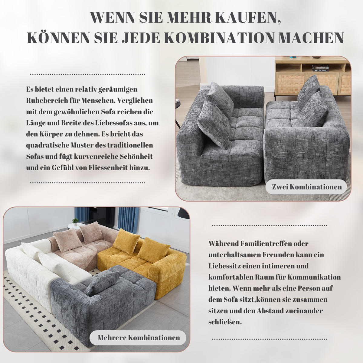 2-SITZER Sofa Chenille mit Chaiselongue und Seitentaschen 158/90/60 cm Grau - Grau, Textil (60/158/90cm) - Redom