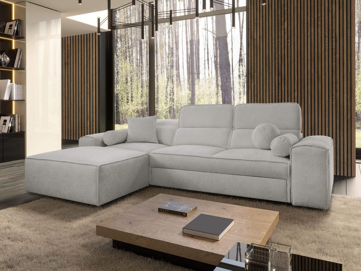 ECKSCHLAFSOFA Vito I, Seite: Links - Hellgrau, Holz/Textil (276/187cm) - MIRJAN24