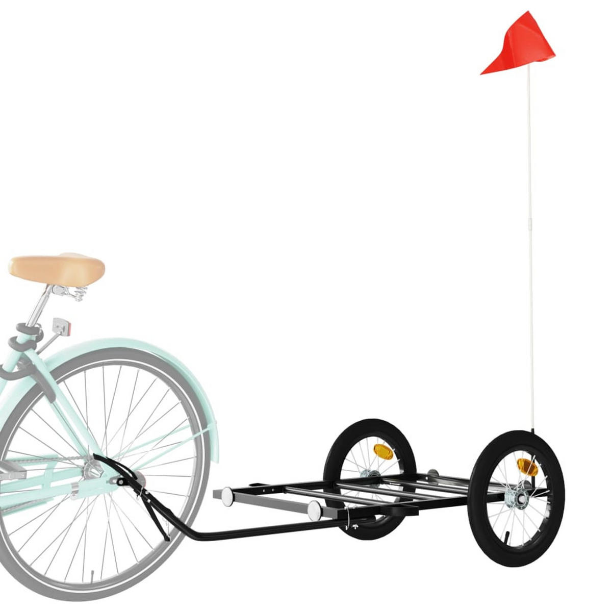 FAHRRADANHÄNGER Schwarz 126/63/34 Cm Eisen - Schwarz, Metall (63/34/126cm) - vidaXL
