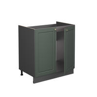 SPÜLENUNTERSCHRANK Fame-Line Grün-Gold Landhaus 80 cm, AP Eiche - Anthrazit/Grün, Holzwerkstoff (80/82/60cm) - Vicco
