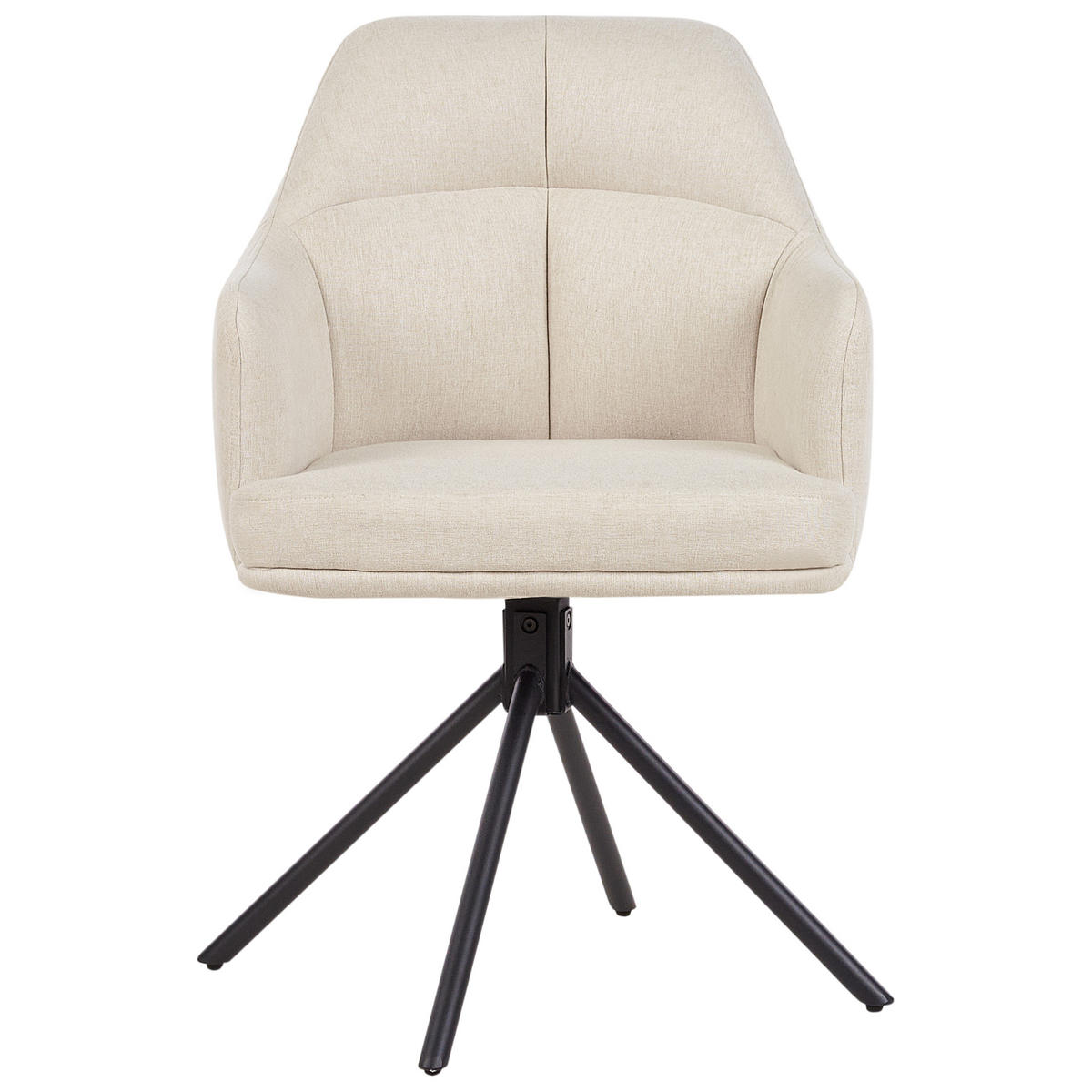 ESSZIMMERSTUHL 2er-Set Beige Mira - Beige/Schwarz, Textil (46/84/60cm) - Beliani