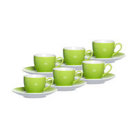 ESPRESSOTASSEN UND -UNTERTASSEN Doppio Grün 80 ml 6er Set - Grün, Keramik (12/7/12cm) - Ritzenhoff Breker