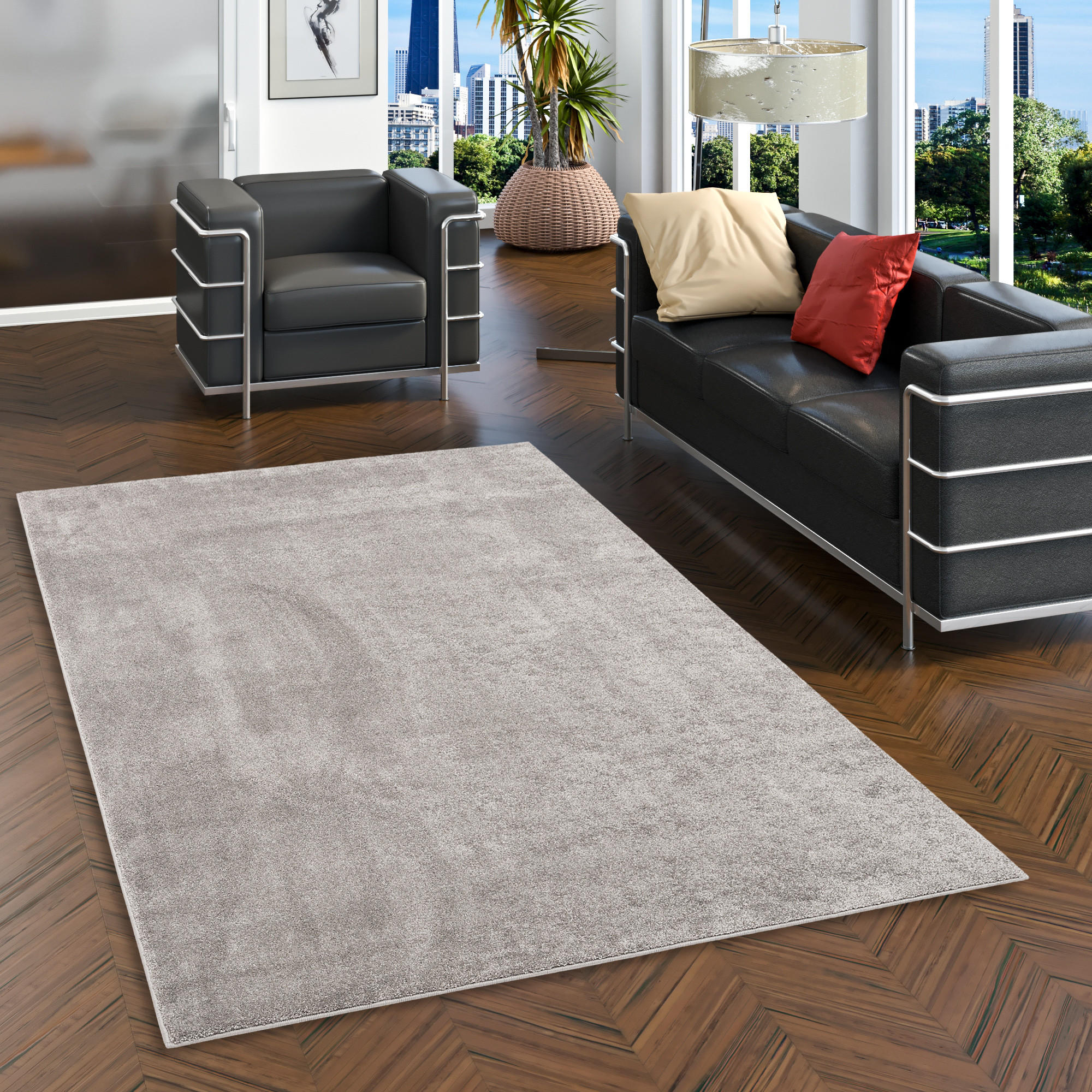 LUXUS SOFT-VELOURS TEPPICH VERONA - Anthrazit, Textil (140/200cm) - Pergamon