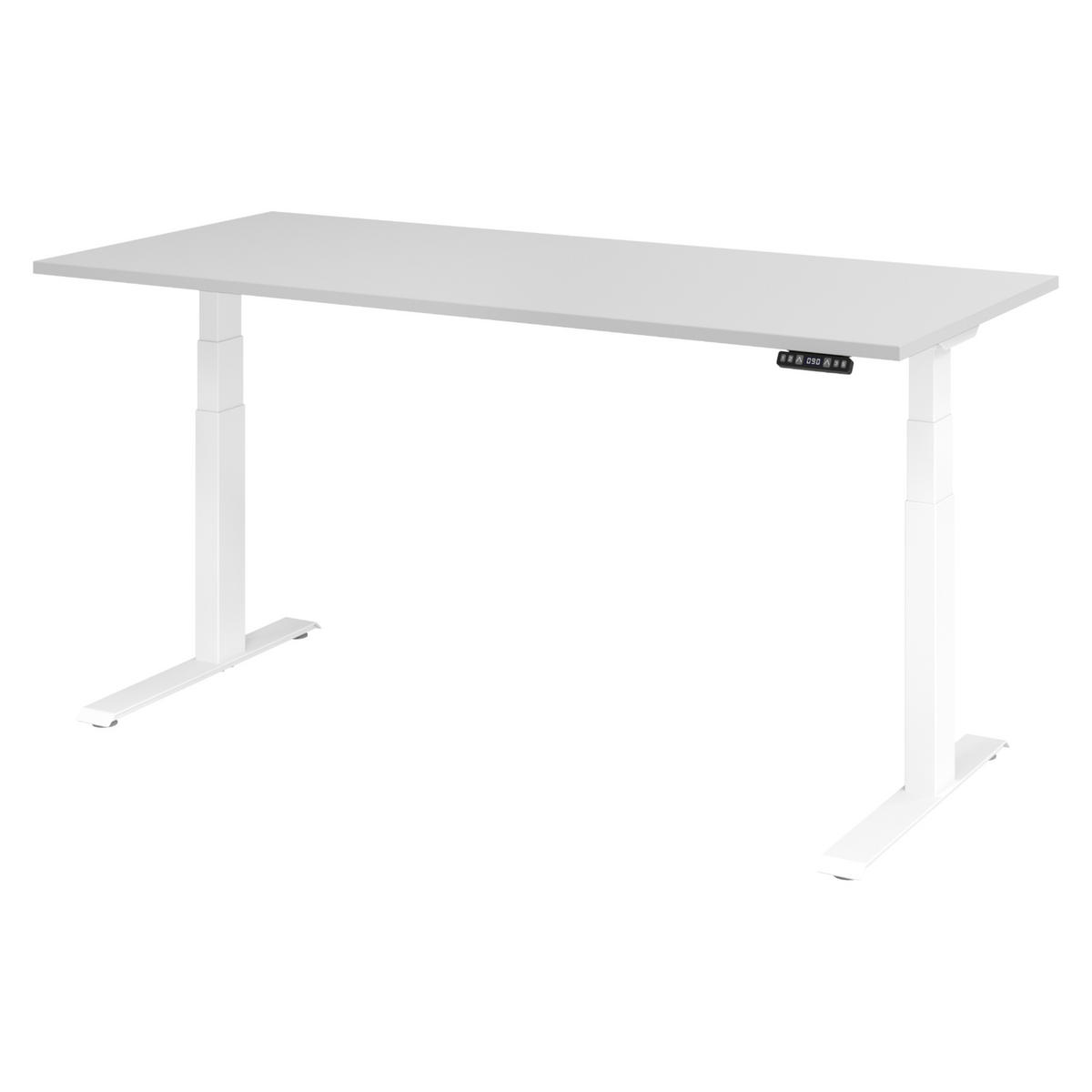 SCHREIBTISCH elektrisch XDKB 80/180/74 cm in Grau/Weiß - Weiß/Grau, Holzwerkstoff (80/180/74cm) - bümö