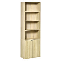 AKTENREGAL DE-14464 mit 4 offenen Fächern und 2 Türen Naturholz - Naturfarben, Holzwerkstoff (29/180/59cm) - ComfortXL