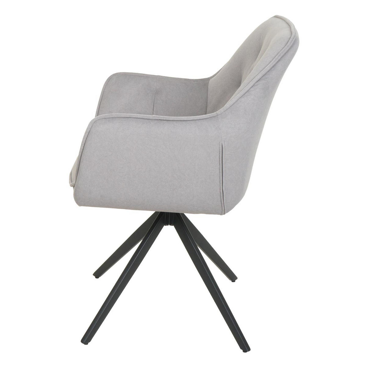 ESSZIMMERSTUHL 6er-Set 87x55x60cm Sitzhöhe 48cm Metall Stoff/Textil Hellgrau - Hellgrau, Textil (55/87/60cm) - CHEFGASTRO