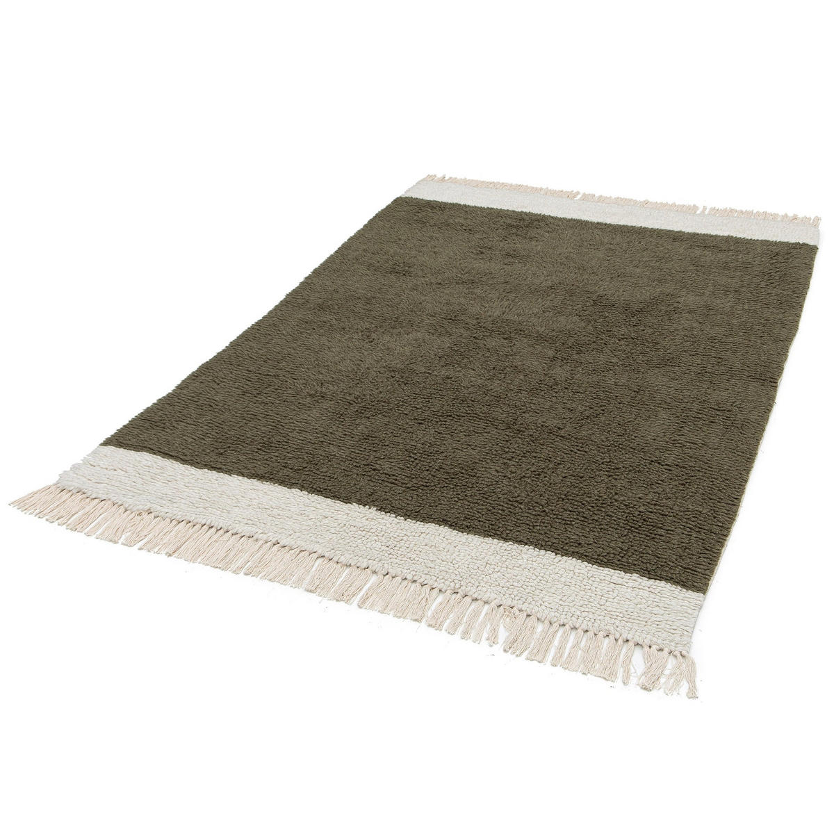 TEPPICH aus Wolle und Baumwolle in Naturoptik grün - Grün, Naturmaterialien (200/290cm) - AFK Living