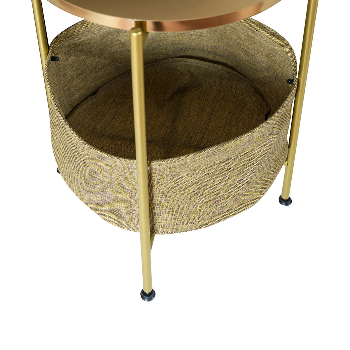 BEISTELLTISCH Suonenjoki - Goldfarben, Holzwerkstoff (47/47/59cm) - [en.casa]