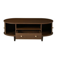 COUCHTISCH 100/50/36 cm walnussfarben aus MDF mit Schublade und Rolltür - Nussbaumfarben, Holzwerkstoff (100/50/36cm) - OKWISH