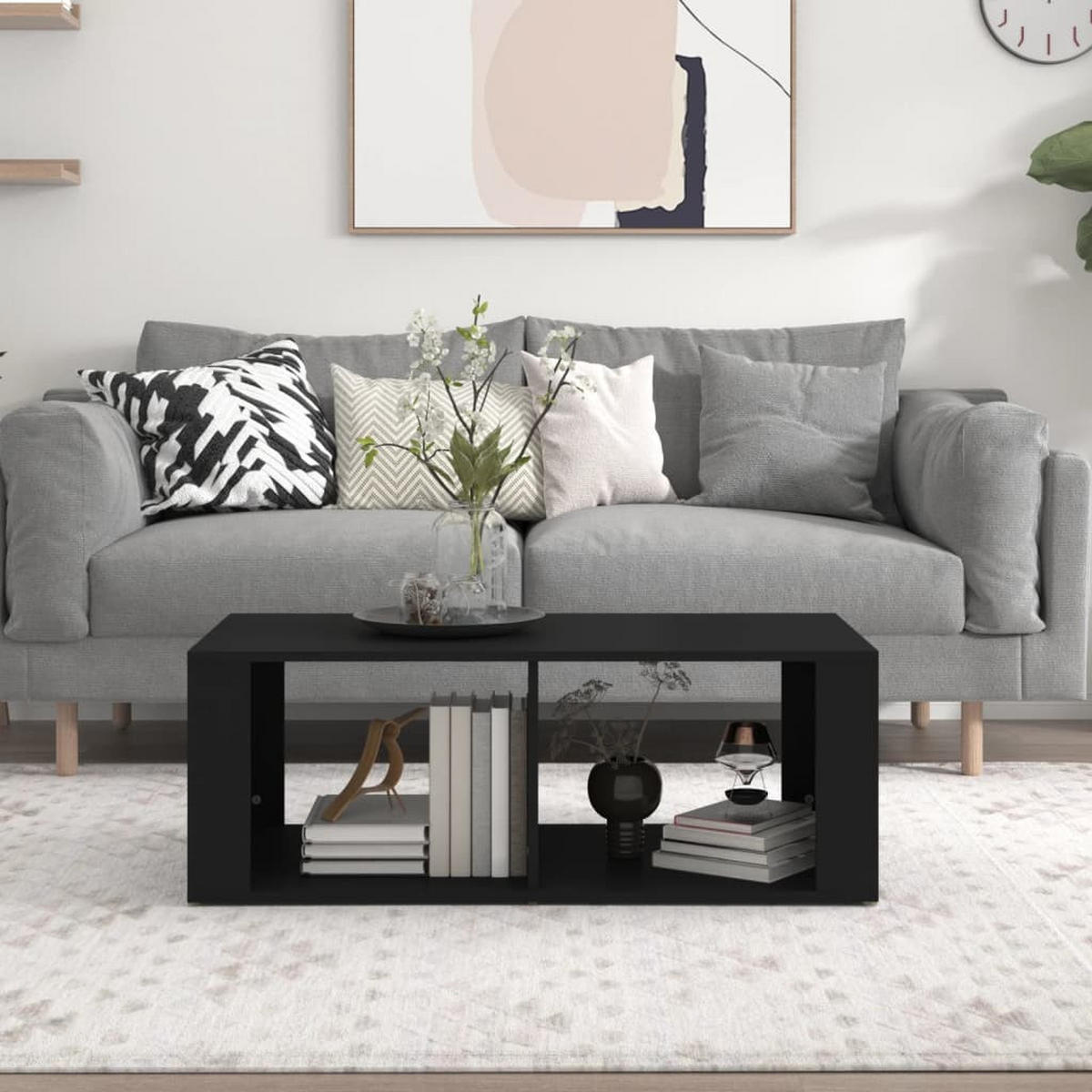 COUCHTISCH Schwarz 100x50x36 cm Holzwerkstoff - Schwarz, Holzwerkstoff (100/50/36cm) - furnicato