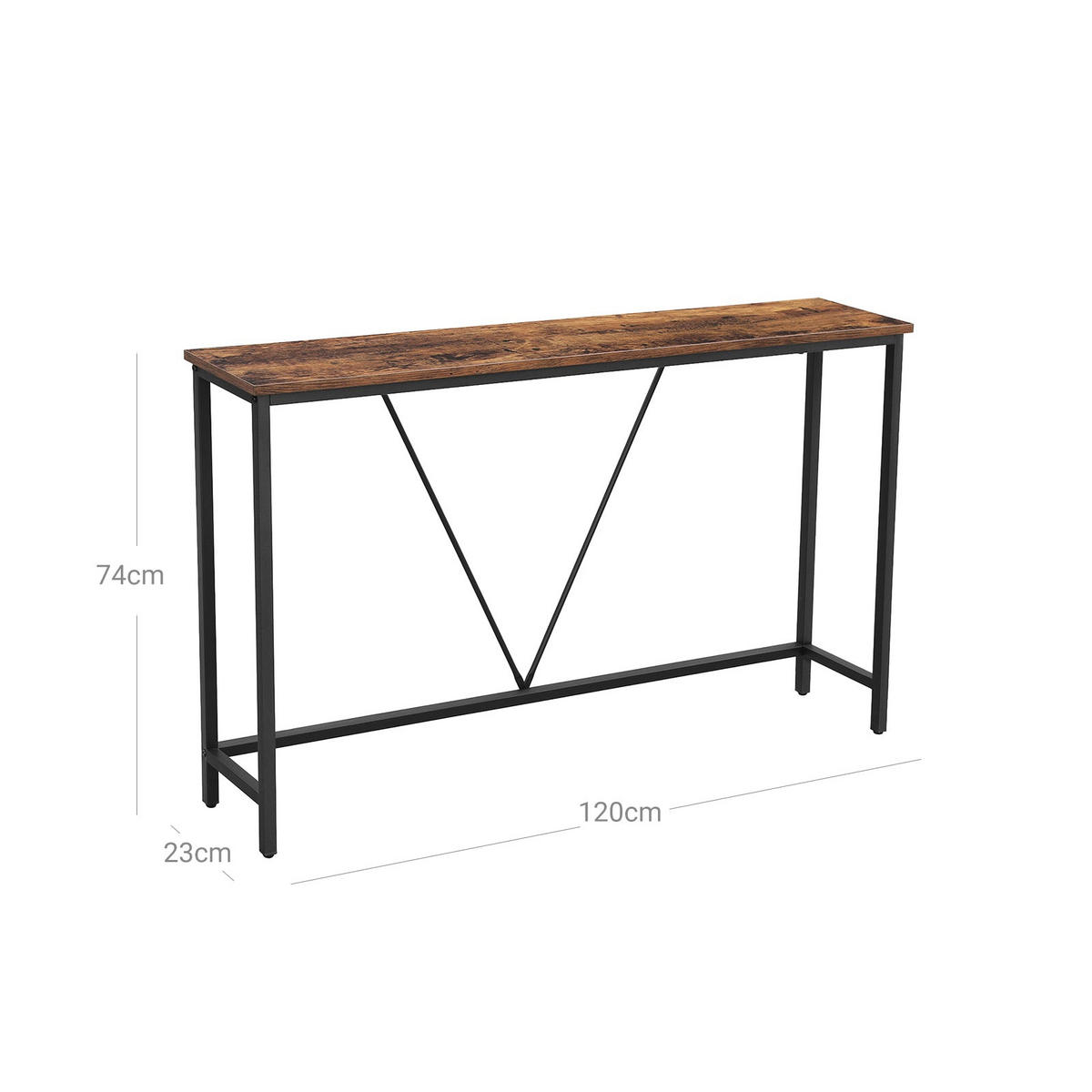 KONSOLENTISCH - Braun, Holzwerkstoff (120/23/74cm) - Hansiro