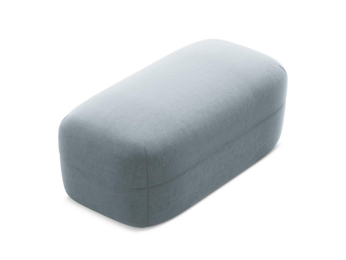 POUF Samt Stoff Blau - Blau/Schwarz, Kunststoff/Textil (92/40/48cm) - Makamii