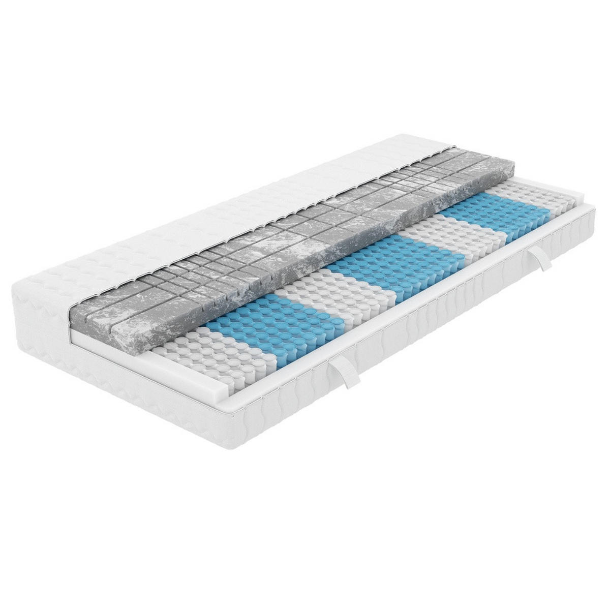 TASCHENFEDERKERNMATRATZE 3D Deluxe 180/200 cm H4 - 24cm Höhe & Tencel Bezug - Weiß, Textil (180/200cm) - AM Qualitätsmatratzen