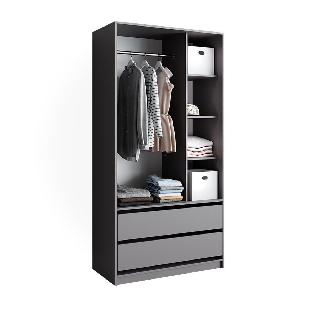 ŠATNÍ SKŘÍŇ Elmo Antracit - antracitová, kompozitní dřevo (100/200/50cm) - Vicco
