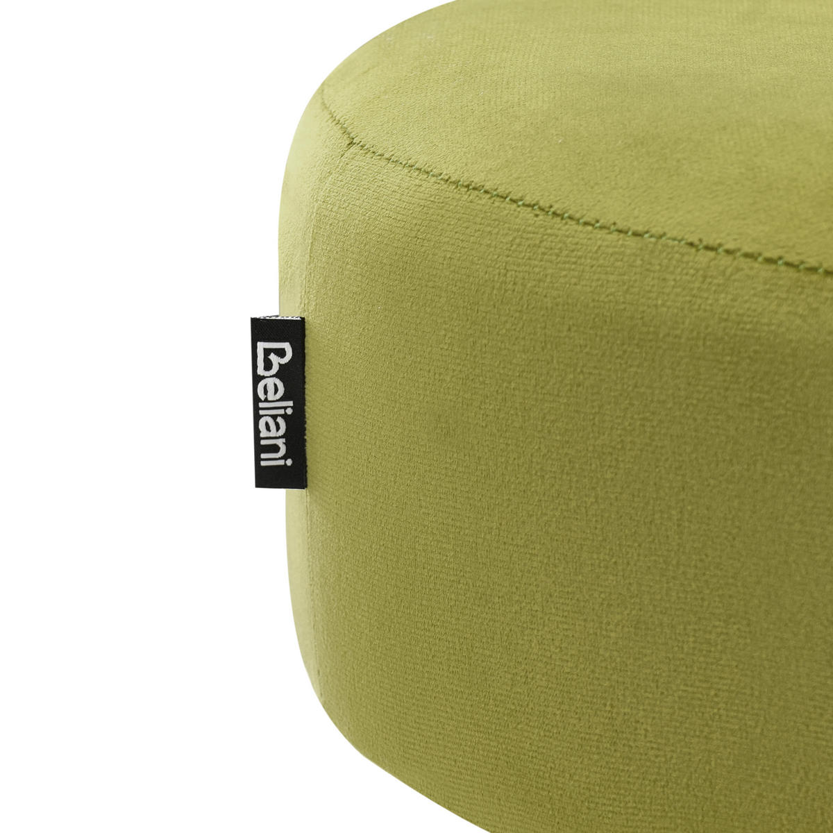 HOCKER Limettengrün Delco - Limette/Goldfarben, Textil (35/40/35cm) - Beliani