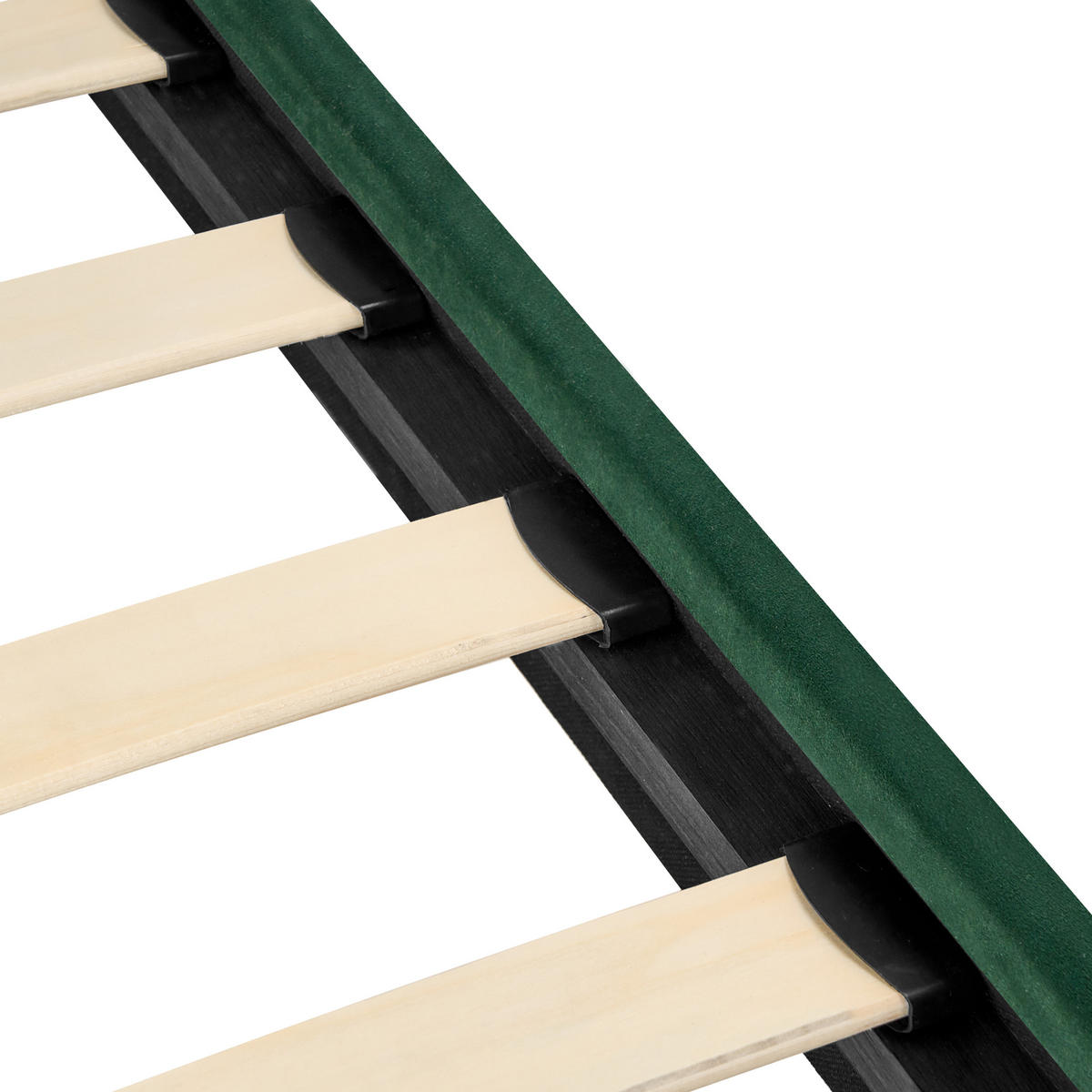 BETT mit Lattenrost 120/200 cm Dunkelgrün Flayat - Dunkelgrün/Goldfarben, Textil (120/200cm) - Beliani