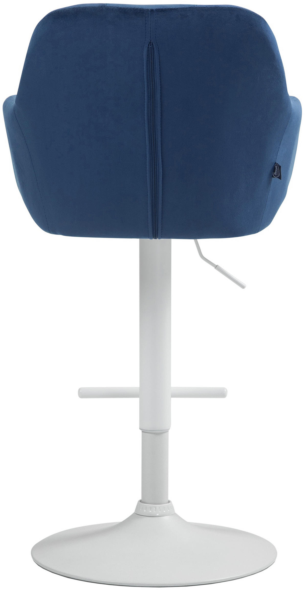 BARHOCKER Nardo Samt weiß blau - Blau/Weiß, Textil/Metall (57/118/59cm) - TPFLiving