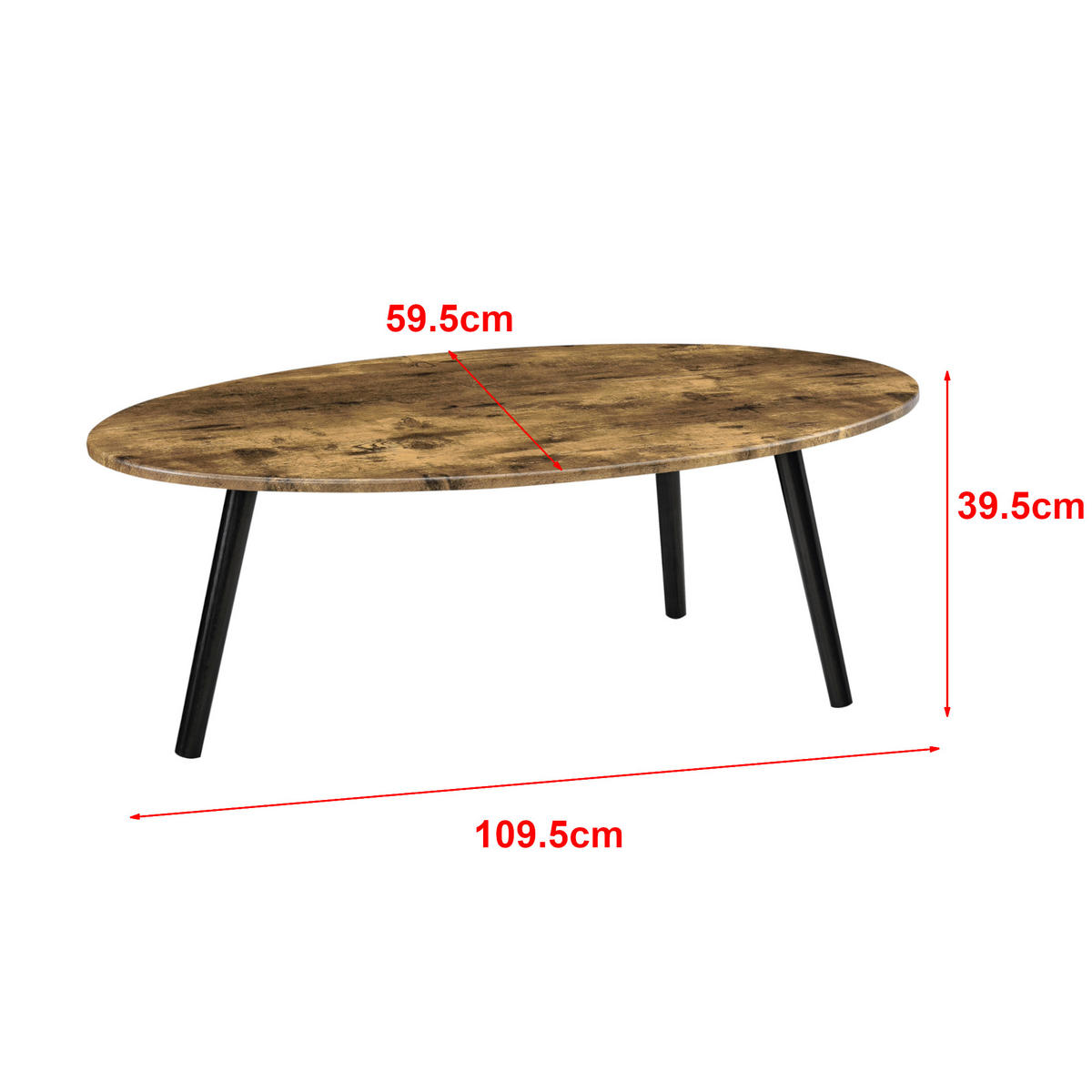 COUCHTISCH Viborg 110/60/40 - Schwarz, Holzwerkstoff (60/110/40cm) - [en.casa]