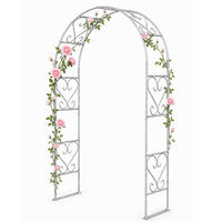 ROSENBOGEN Metall Verzinkt Massiv 120 cm Torbogen - Grau, Metall (120/230/36cm) - DanDiBo