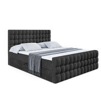 BOXBETT VIONE-Z - 120 x 200 - H3 - Schwarz - Schwarz, Holzwerkstoff (120/200cm) - ALTDECOR