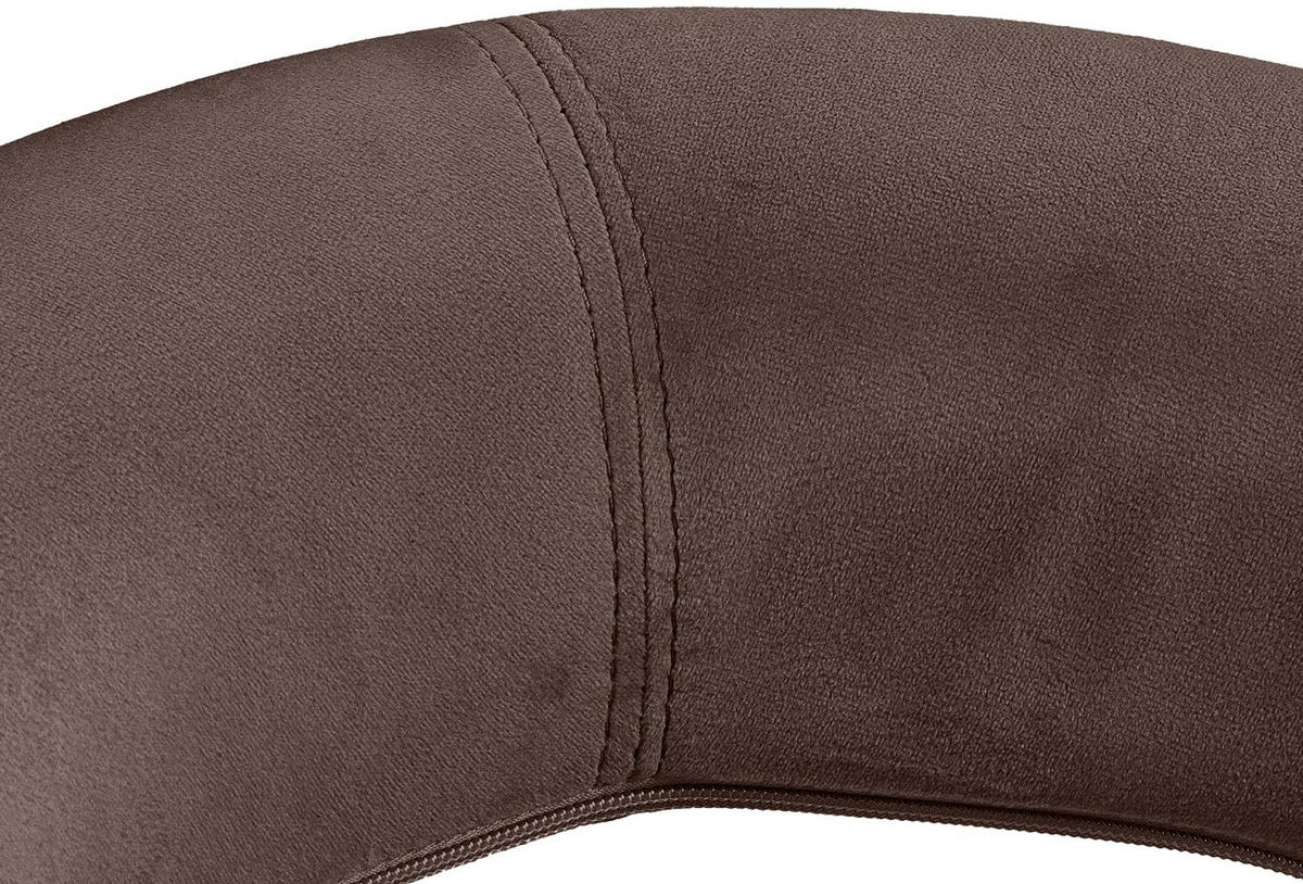 BARHOCKER Samt braun - Chromfarben/Braun, Textil/Metall (53/80/47cm) - CLP