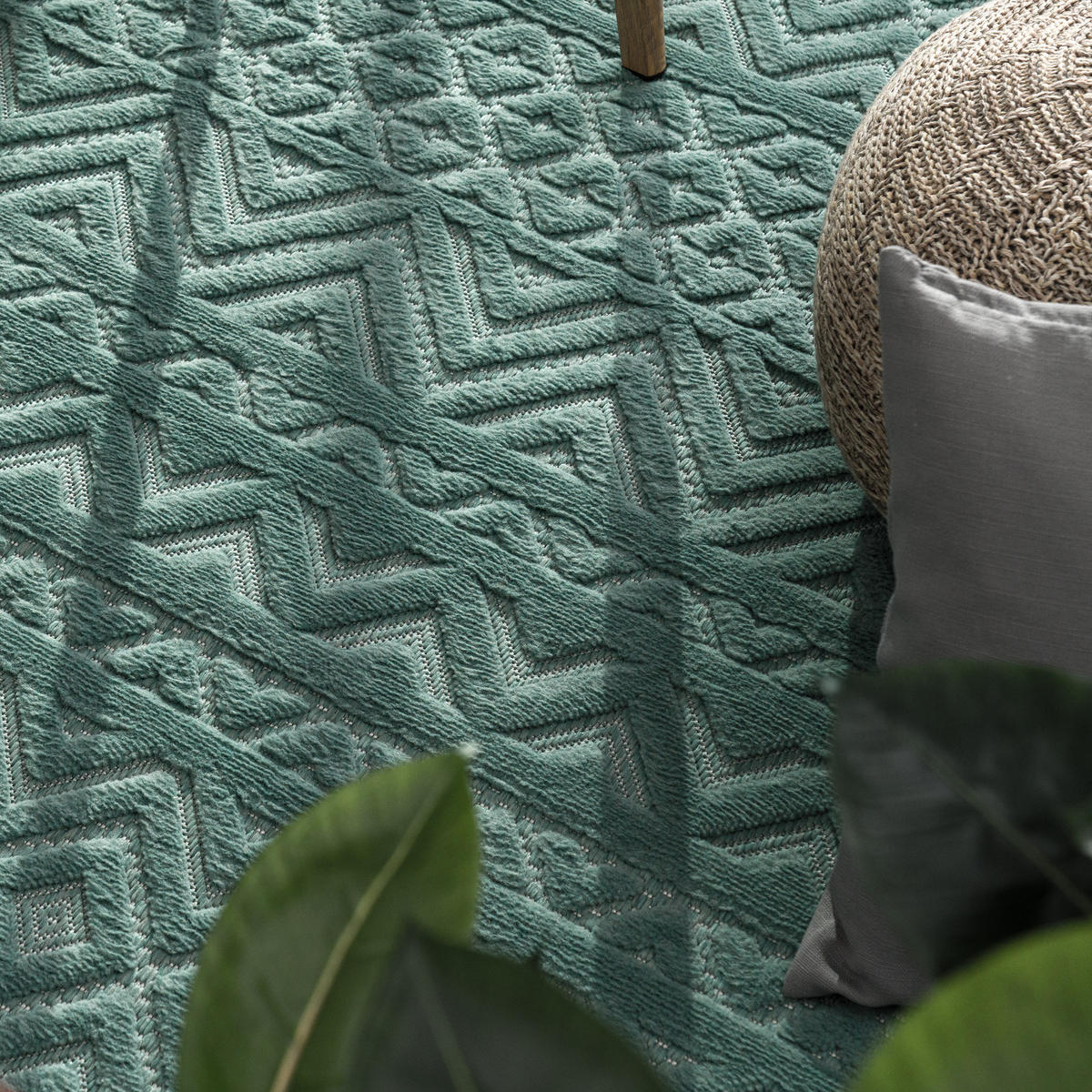 OUTDOORTEPPICH 80/150 cm Livorno 673 - Türkis, Textil (80/150cm) - Paco Home