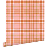 TAPETE Karomuster 50 x 900 cm - Pink, Papier (50/0.1cm) - ESTAhome