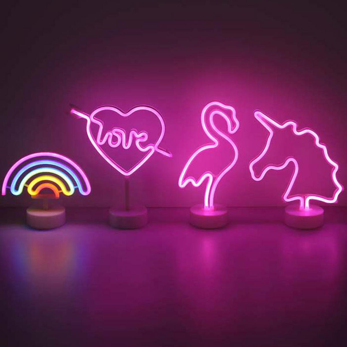 LED TISCHLEUCHTE Einhorn Weiß - Weiß, Kunststoff (20/10/28.5cm) - Globo Lighting