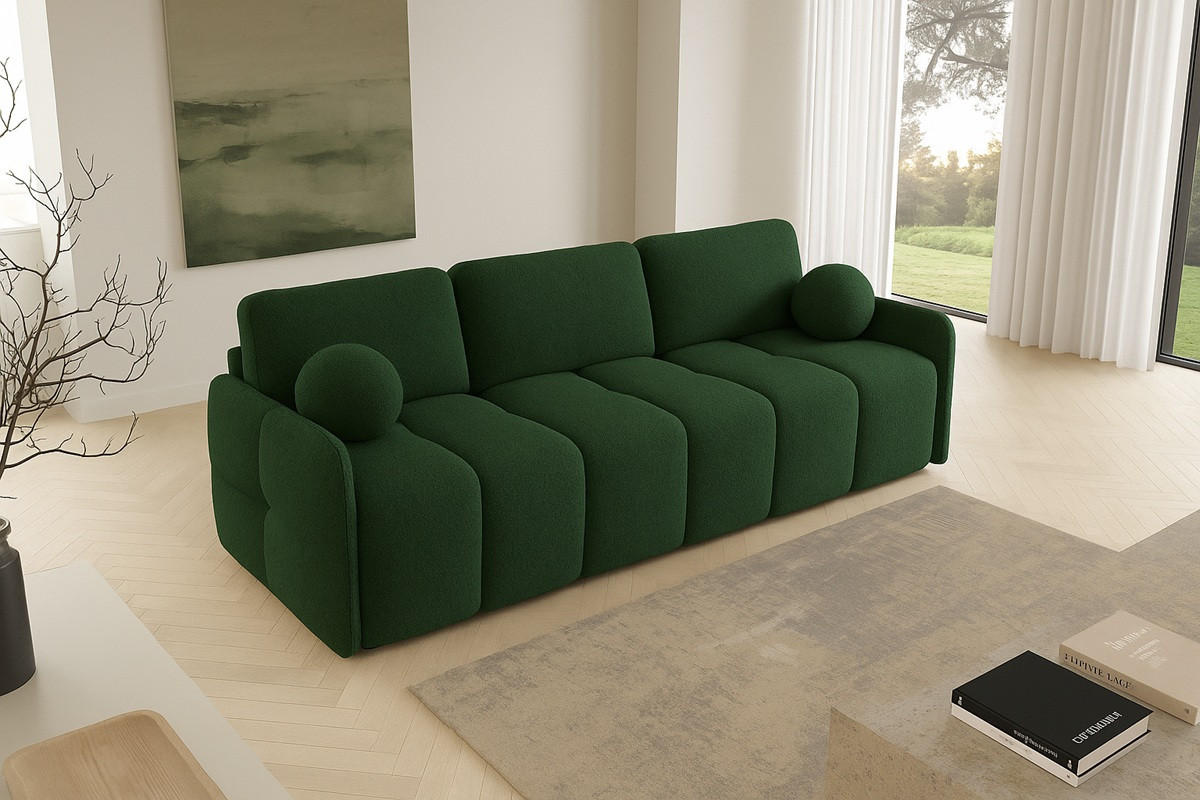 SITZSOFA Grün EMILI Mit Schlaffunktion Abriamo - Grün, Textil (212/95/90cm) - Sepro Meble