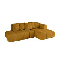 ECKSOFA Ottomane Rechts CLOUD-L-v1 289x180x40 Senfgelb Cord - Currygelb, Holzwerkstoff/Kunststoff (289/180cm) - ALTDECOR