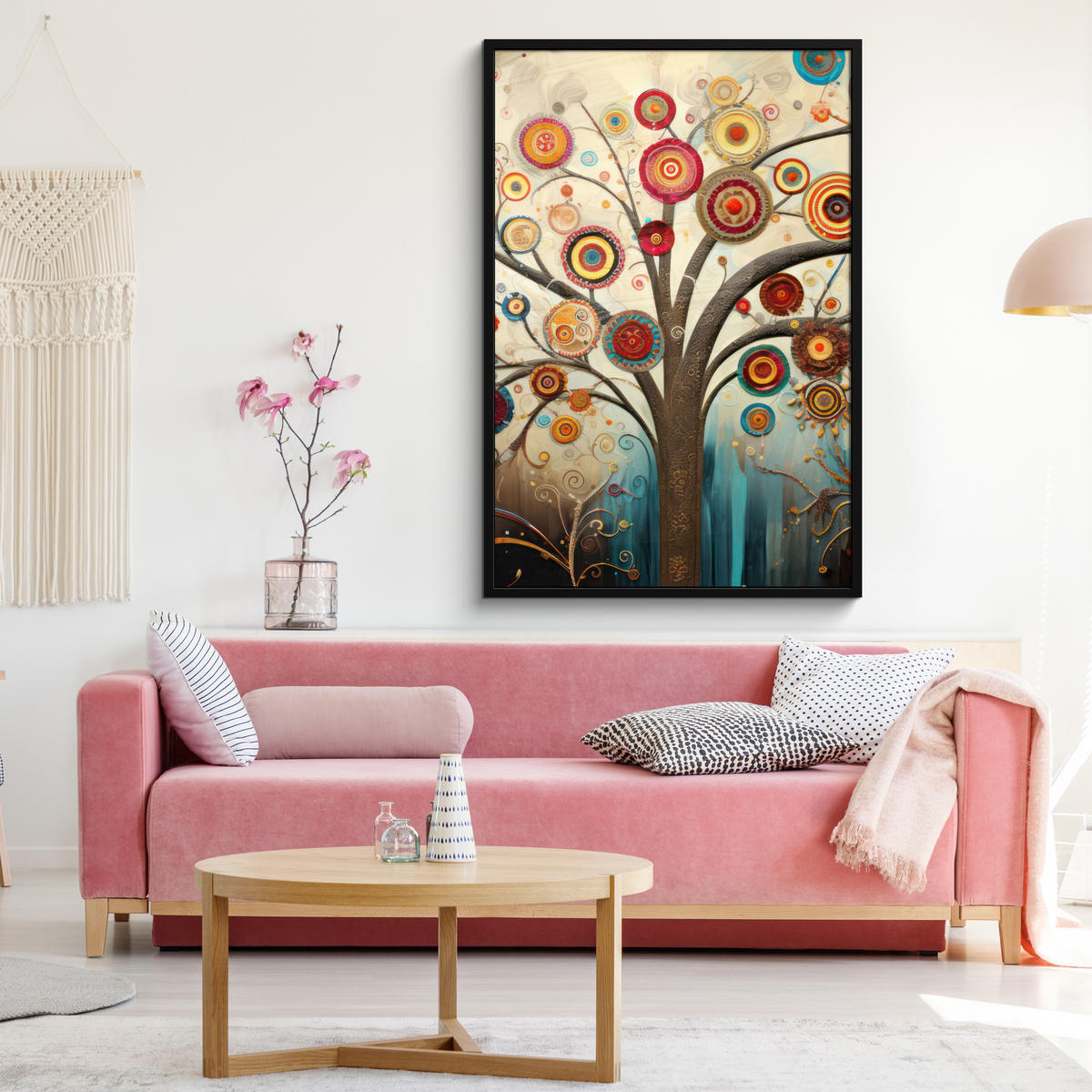 GERAHMTES BILD Baum - Baum des Lebens - Farbe 80x120 cm - Braun, Papier (80/120cm) - MuchoWow
