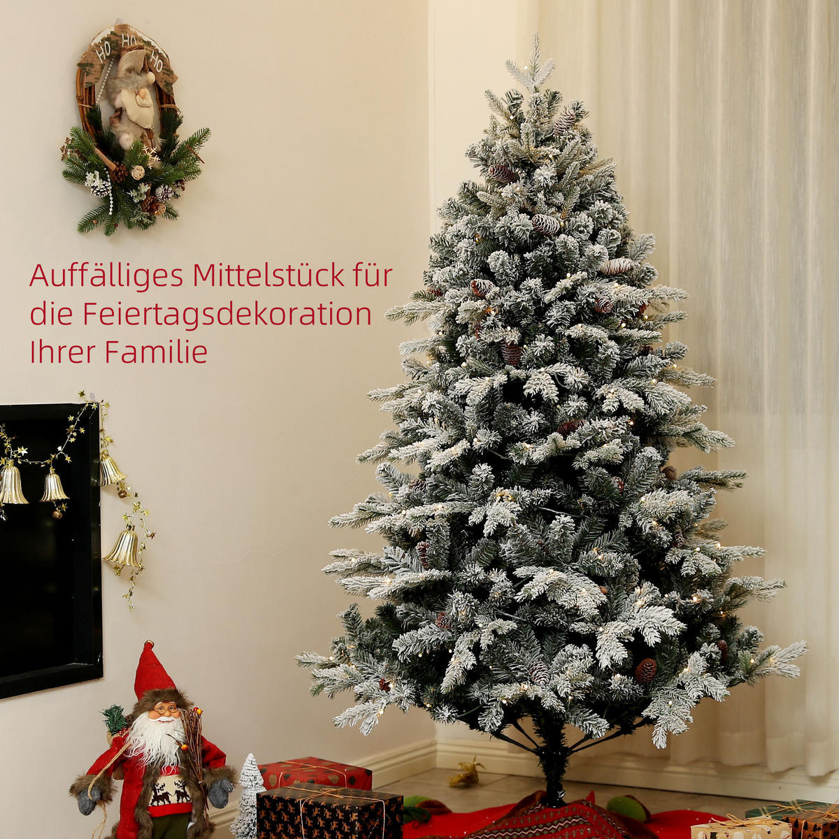 KÜNSTLICHER Weihnachtsbaum, 180 cm Christbaum mit 793 Spitzen für Weihnachten - Grün, Kunststoff (180cm) - HOMCOM
