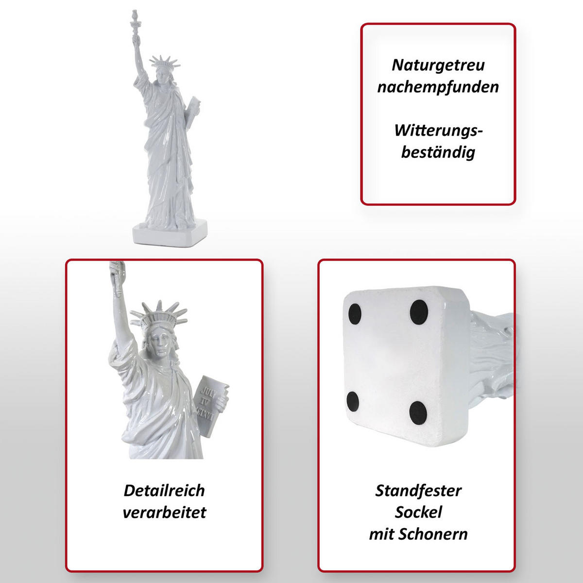 DEKO FIGUR FREIHEITSSTATUE Weiß - Weiß, Stein (10/40/11cm) - Jamb