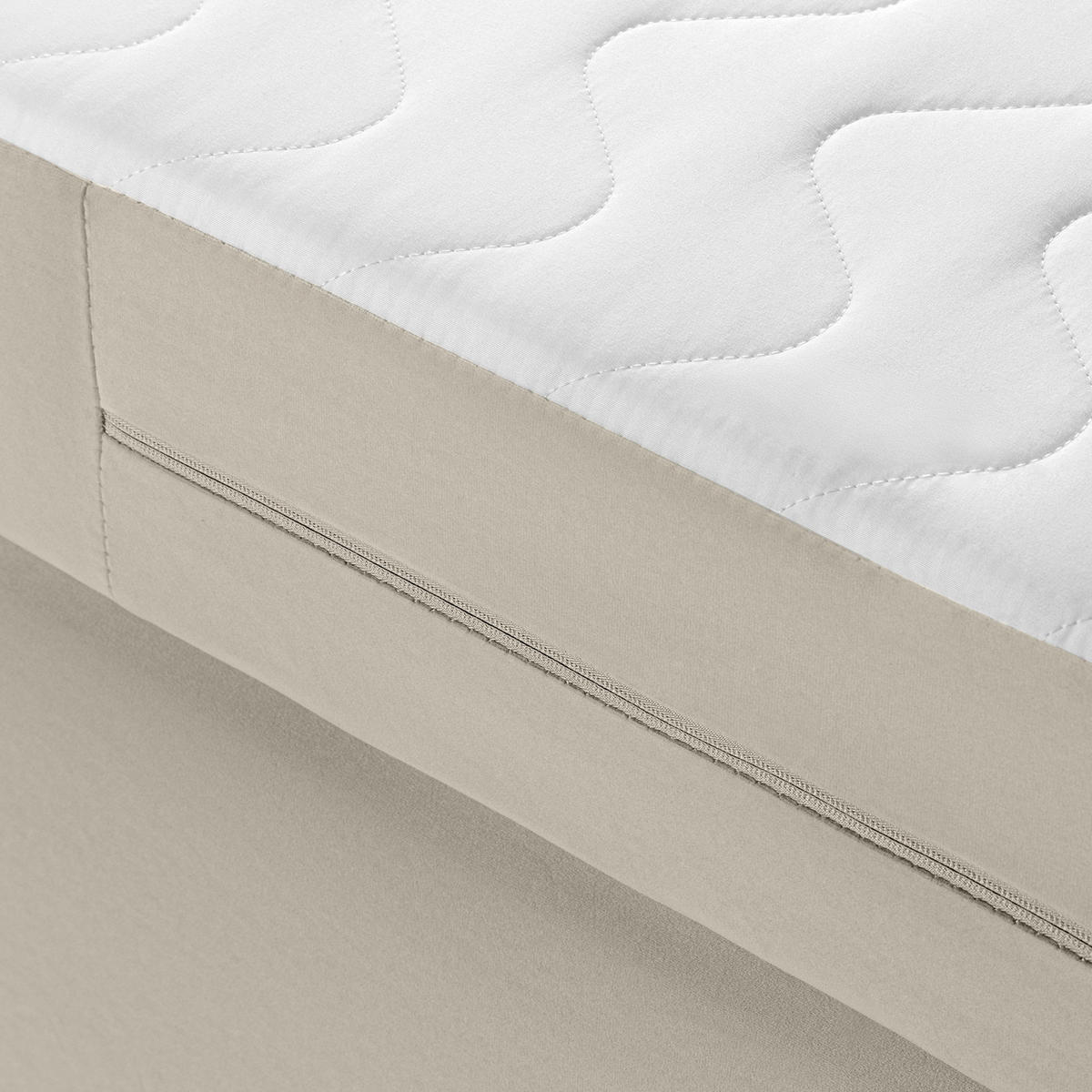 POLSTERBETT ARDEA, Creme - Creme/Schwarz, Holz/Holzwerkstoff (180/200cm) - KONSIMO®