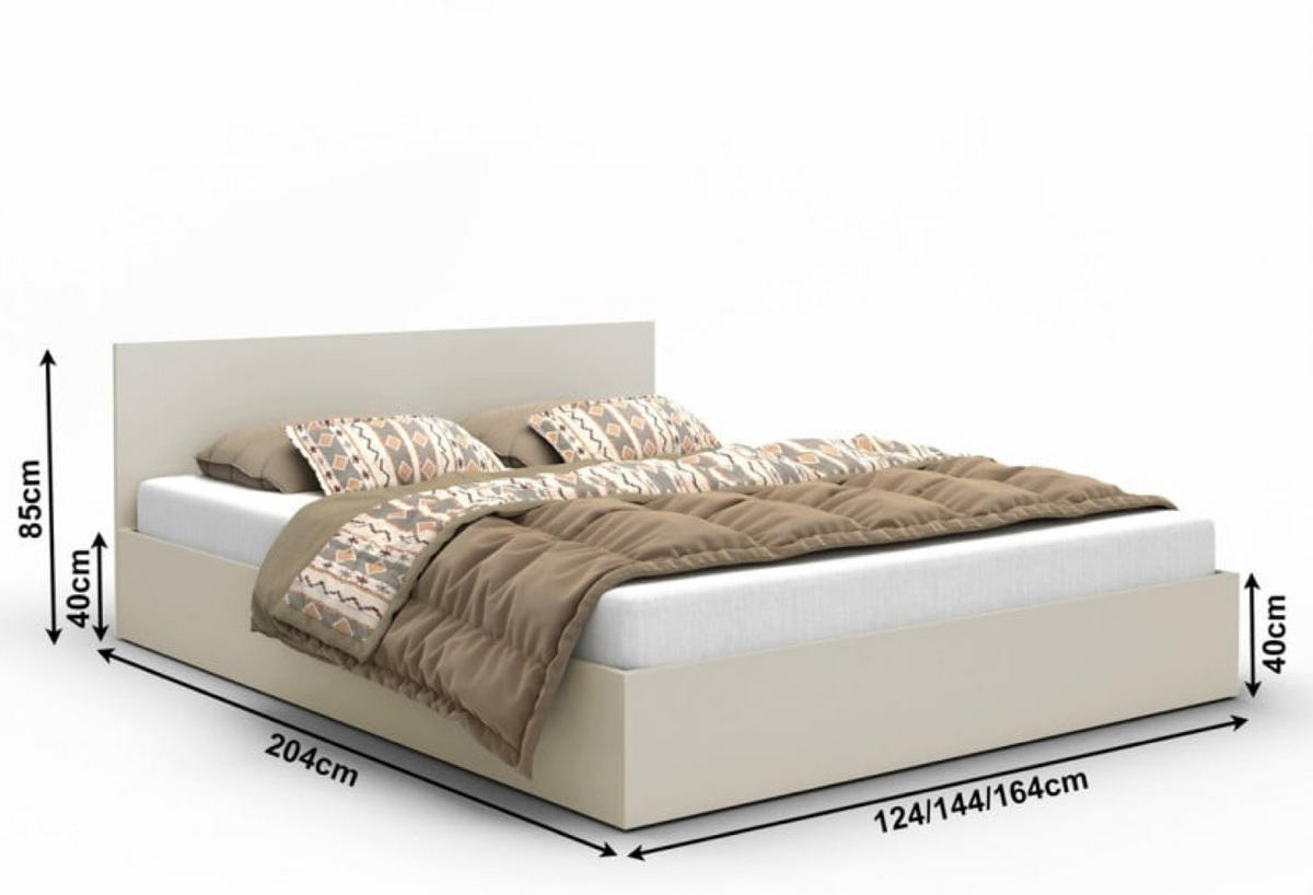 BETT Kaschmir ALDO Mit Bettkasten 140x200 cm - Beige, Textil (140/200cm) - Sepro Meble