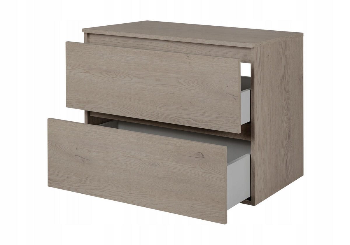 WASCHBECKUNTERSCHRANK SIMPLE mit Beinen 80cm mit Arbeitsplatte und mit einem Regal Eiche Dunkel - Wildeiche, Holz (80/62/46cm) - Rodan