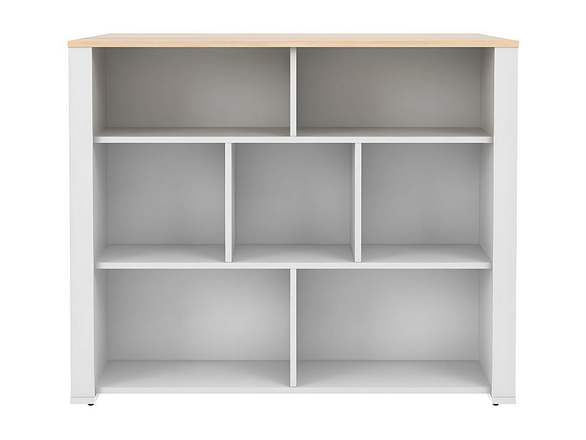 KÜCHENINSEL - 4 -Sitzer - Holzspan - naturfarben hell, weiß - OPOLE - Naturfarben, Holz (110.2/90.5/80cm) - Vente-Unique