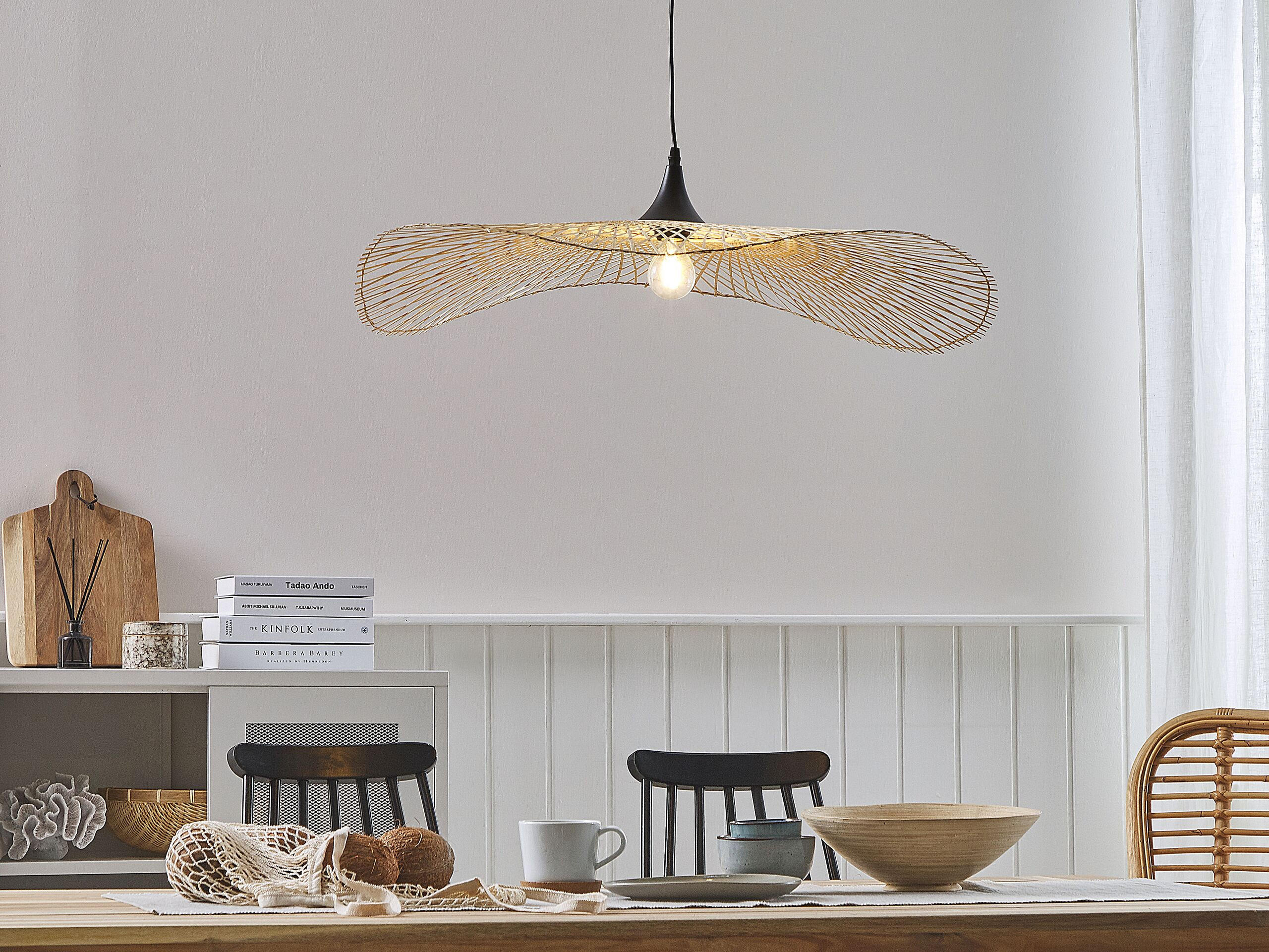 HÄNGELEUCHTE Floyd 80/80/130 cm - Hellbraun, Holz (80/80/130cm) - Beliani