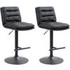 BARHOCKER 2er Set Lederlook schwarz - Schwarz, Textil/Metall (42/94/56cm) - CLP