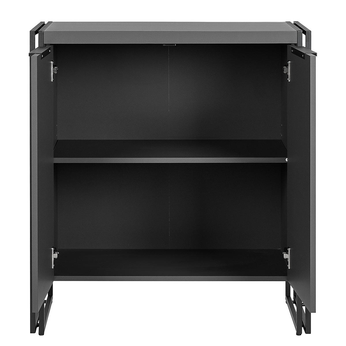 KOMMODE mit 2 Türen - Graphitfarben, Holzwerkstoff (80/90/39cm) - home24