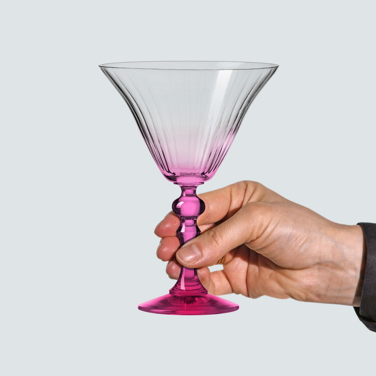 COCKTAILGLÄSER BUBBLE CELEBRATION MOMENTS MIT ROSA STIEL, 2ER-SET, 170 ML - Transparent/Rosa, Glas (0.17L) - Krosno Glass