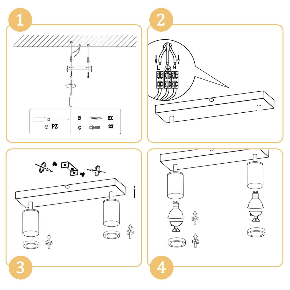 STRAHLER Darmstadt 2-flammig 28/6/15 cm - Weiß, Holz (28/6/15cm) - Nettlife