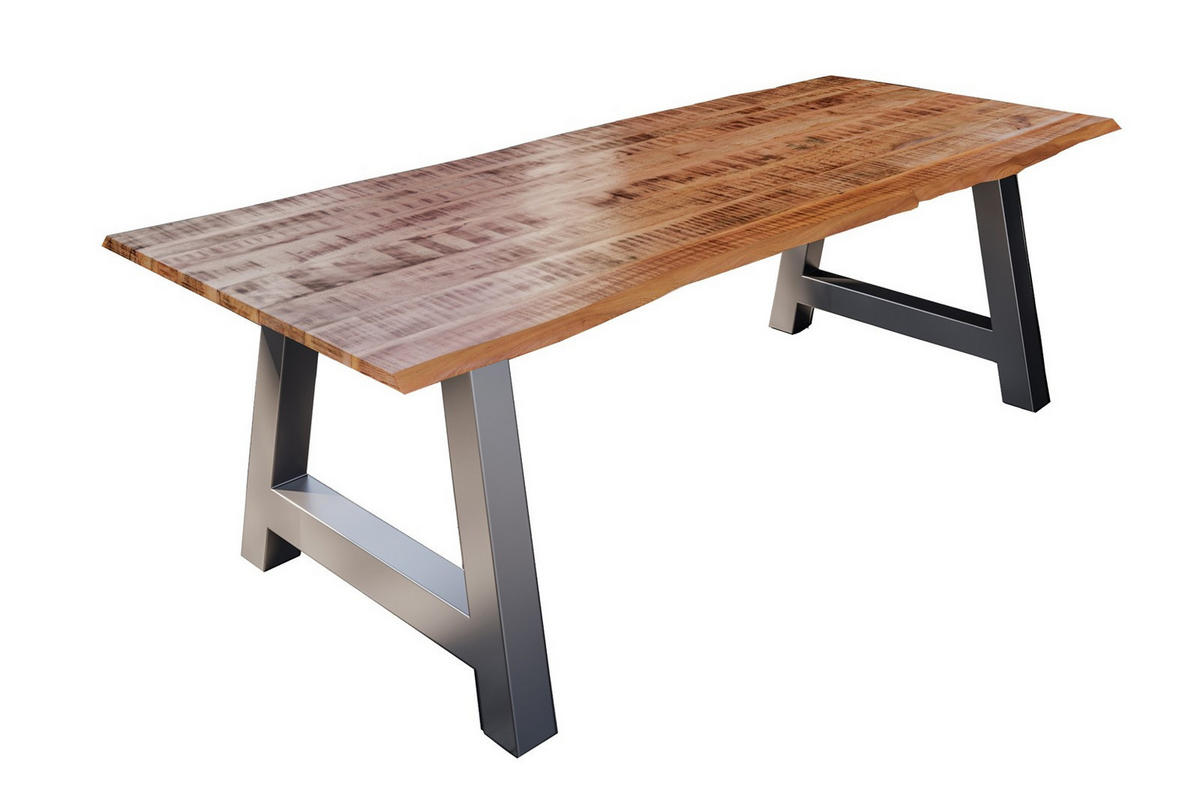 ESSTISCH DORA A - Beige/Silberfarben, Holz/Metall (90/180/77cm) - SAM