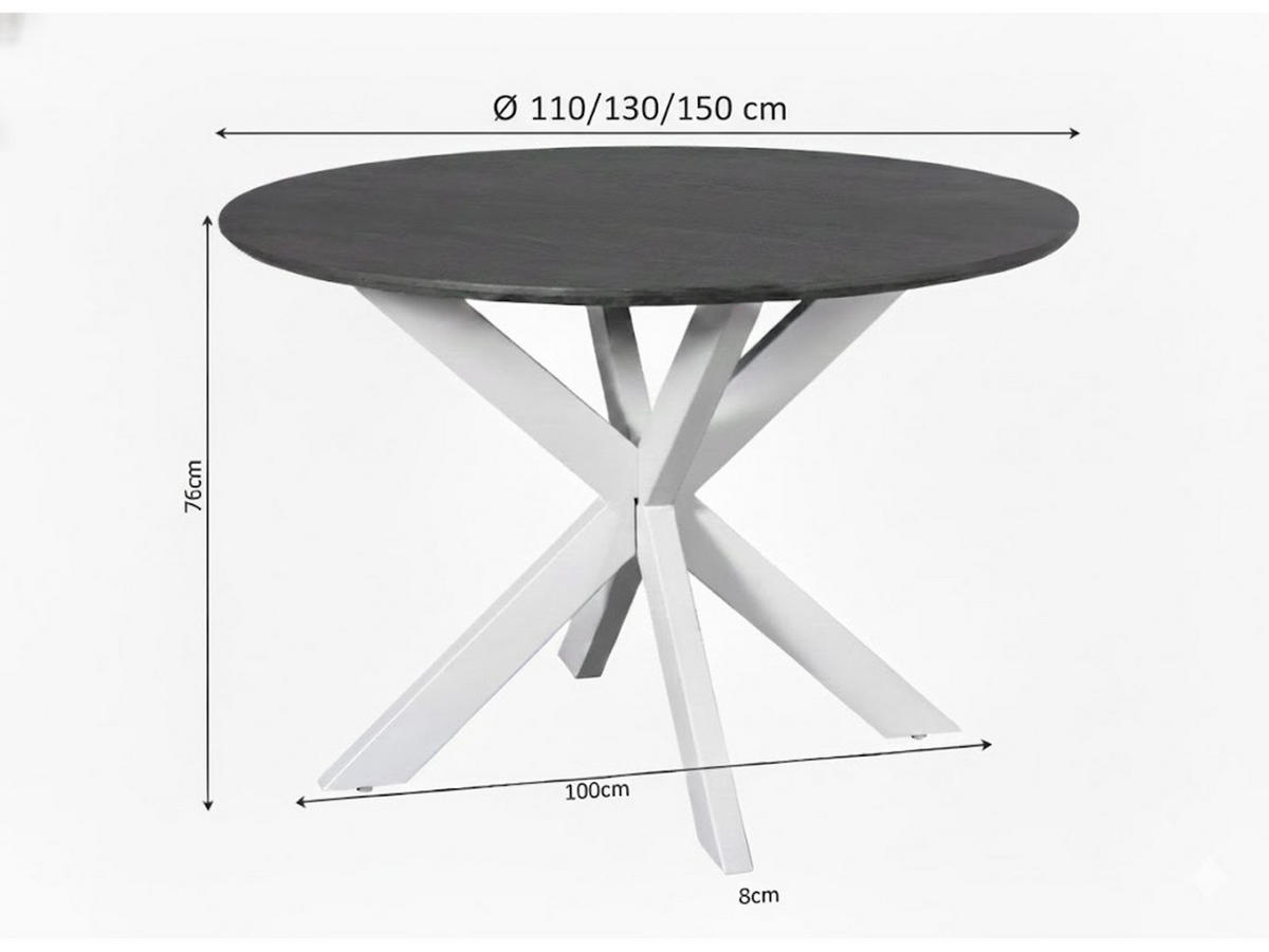 ESSTISCH Dimora -Sand Durchmesser 130 cm Sand - Sandfarben, Holz (130/130/76cm) - Villa Möbel