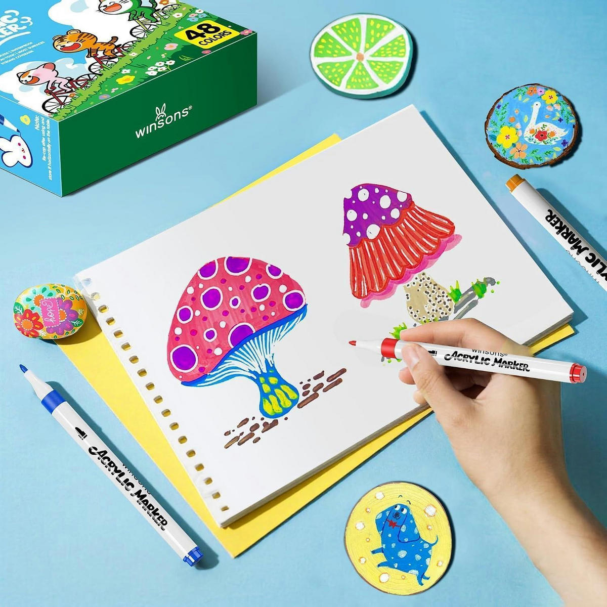 ACRYLSTIFTE 48 Farben Set - Multicolor, Kunststoff (1/1/12.6cm)