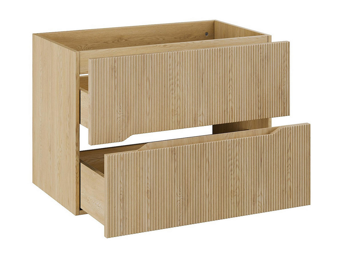 WASCHBECKENUNTERSCHRANK - 80 cm x 46 cm - holz - naturfarben hell Oriso - Naturfarben, Holz (80/57/46cm) - Vente-Unique