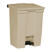 MÜLLEIMER Robuster Pedaleimer 68,1 Liter 67,3 x 41 x 50,2 cm Aus Konformen Polyethylen Beige - Beige, Metall (41/67.3/50.2cm) - PROREGAL