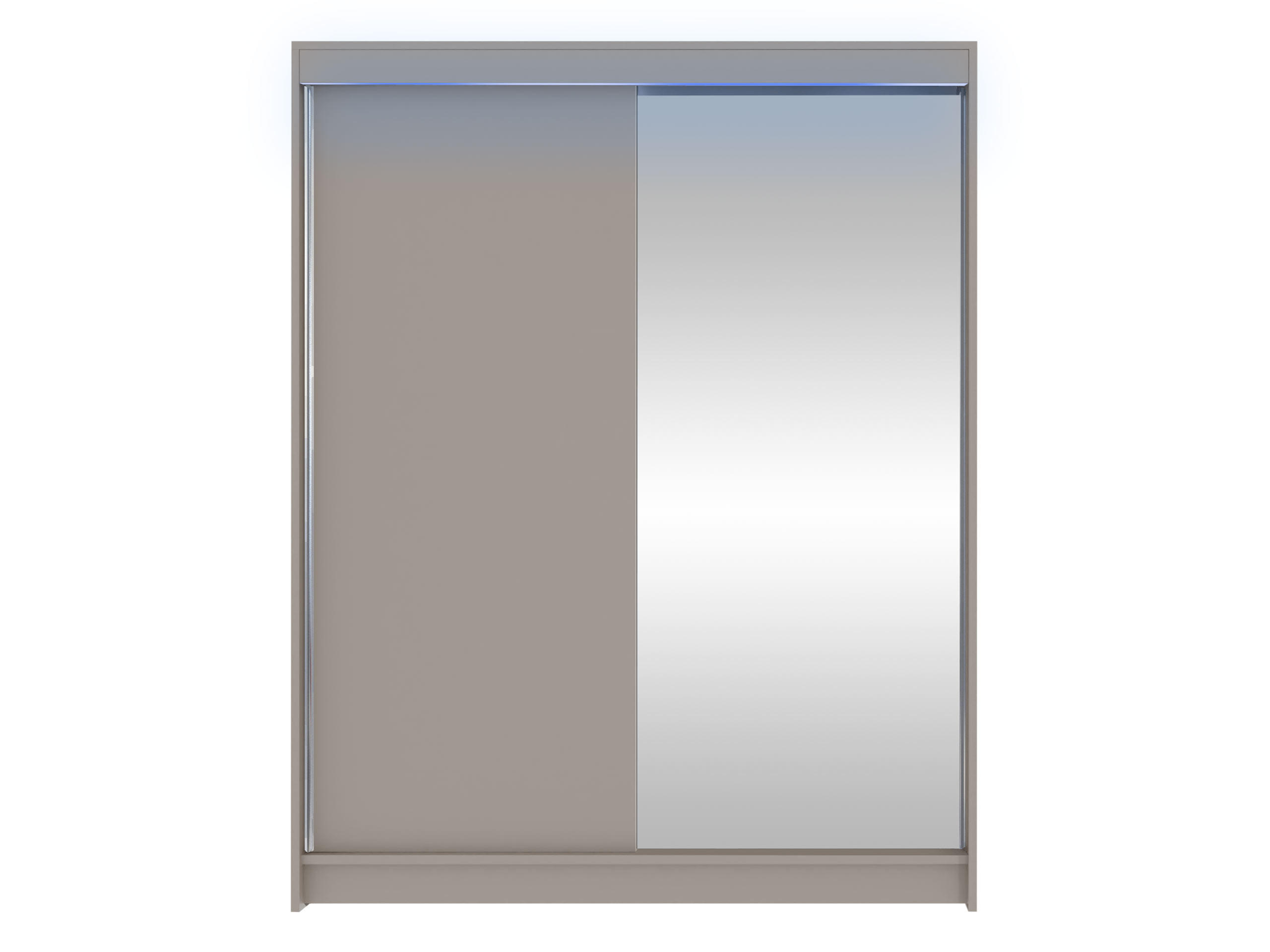 SCHWEBETÜRENSCHRANK Camino I mit RGB LED Beleuchtung - Kaschmir/Silberfarben, Holzwerkstoff/Metall (150/200/58cm) - MIRJAN24