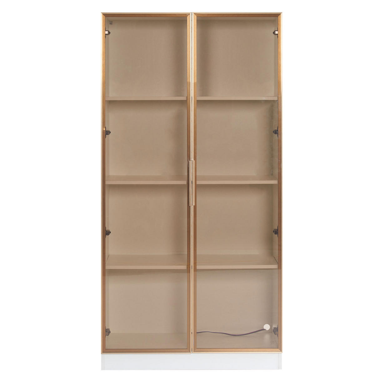 VITRINE 80/40/160 cm weiß aus Spanplatte mit LED-Beleuchtung - Weiß, Holzwerkstoff (80/160/40cm) - OKWISH