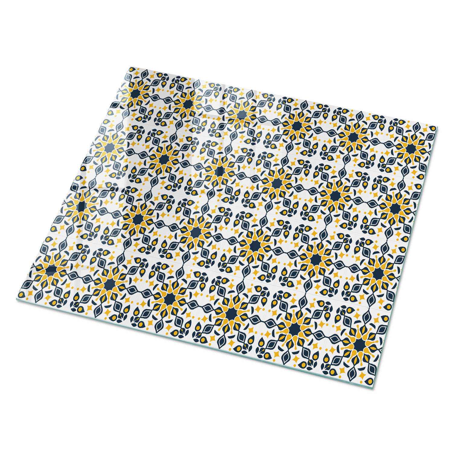 GLASPLATTE 80x60 cm – Mosaik-Eleganz - Gelb, Glas (0.4/80/60cm) - ArtPrintCave